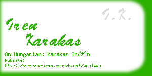 iren karakas business card